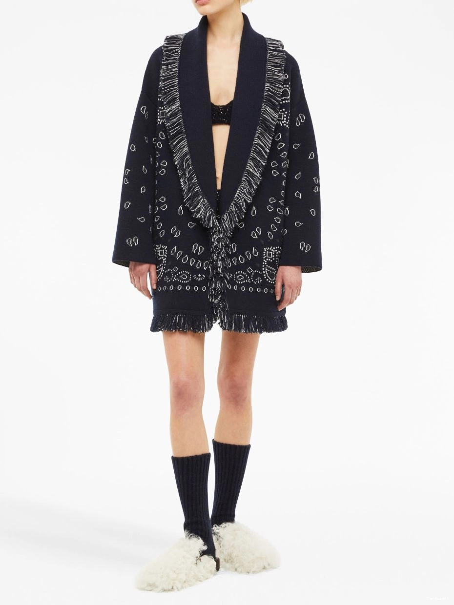 Affordable cashmere Women cardigan Bandana jacquard Alanui 0403